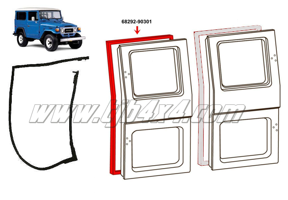 Joints de porte Arriere type ambulance, Gauche